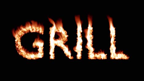 Grill-Heiß-Text-Marke-Brandeisen-Flammende-Hitze-Flammen-Overlay-4k